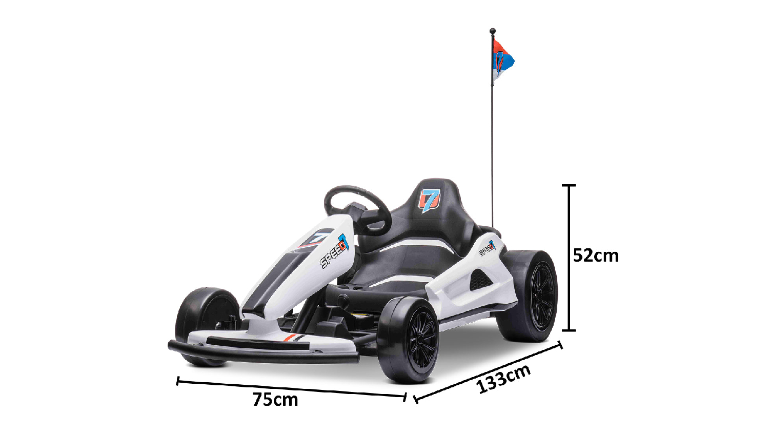 TSB Living Kids' Electric Go Kart with Drift Capability White
