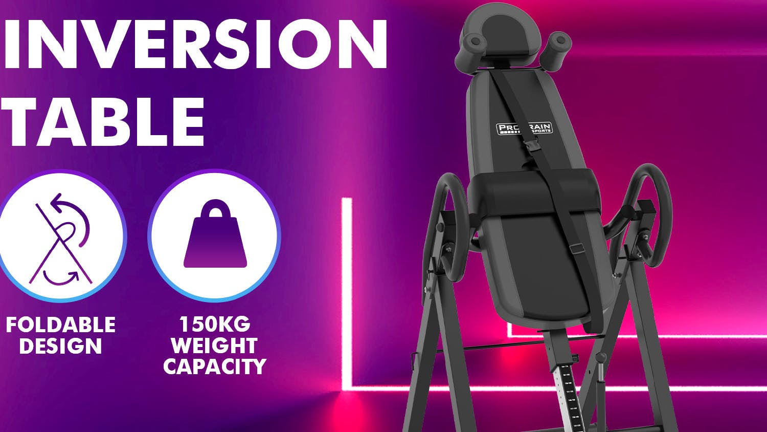 PROTRAIN Inversion Table with Shoulder Pillow