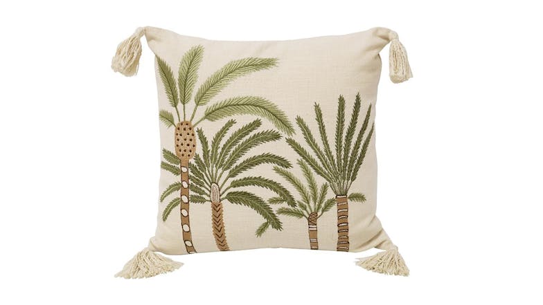 Summer Multi Palms Embroidered Square Cushion