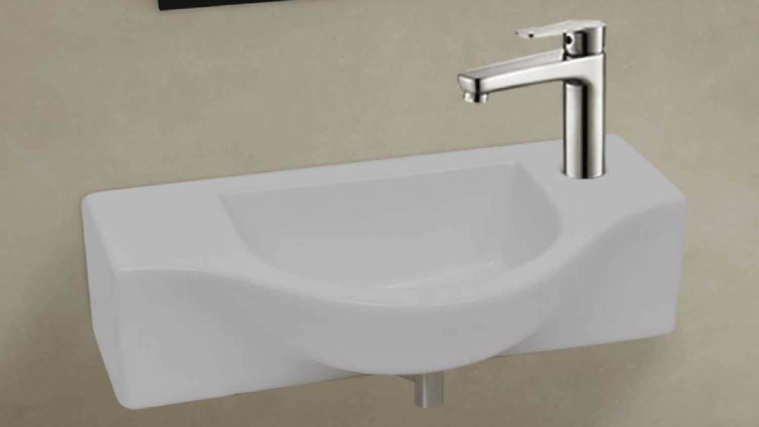 NNEVL Ceramic Basin with Faucet Hole 45 x 25 x 12cm - White