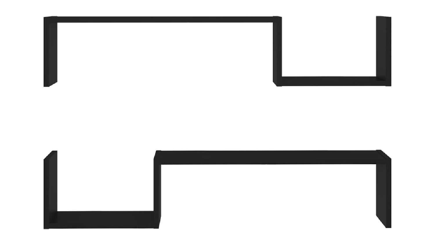 NNEVL Wall Shelves S-Shape Floating 100 x 15 x 20cm 2pcs. - Black