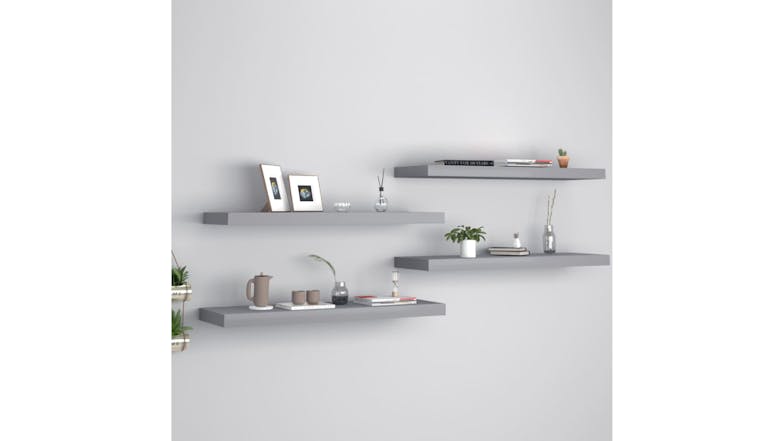 NNEVL Wall Shelves Ledge 4 pcs. 80 x 23.5 x 3.8cm - Grey