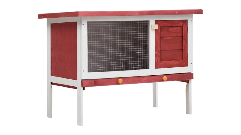 NNEVL Outdoor Rabbit Hutch Single Layer 90cm - Red Wood