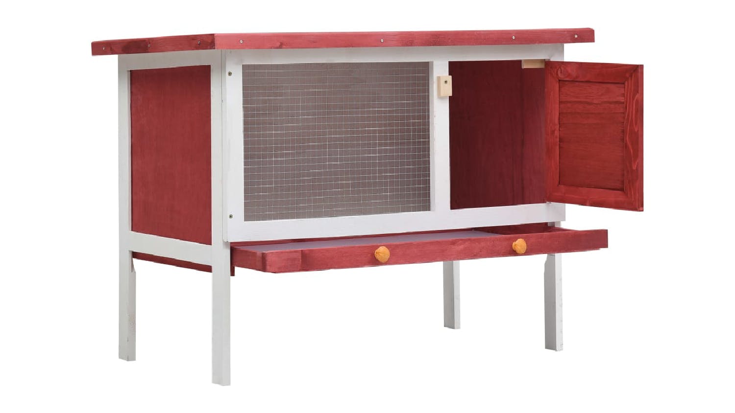 NNEVL Outdoor Rabbit Hutch Single Layer 90cm - Red Wood