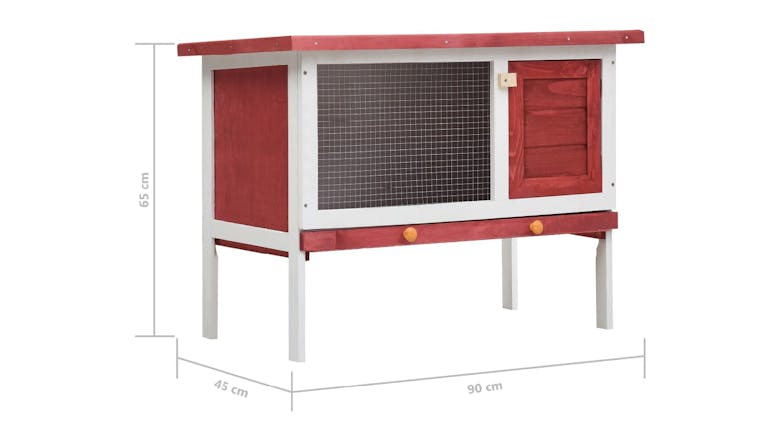 NNEVL Outdoor Rabbit Hutch Single Layer 90cm - Red Wood