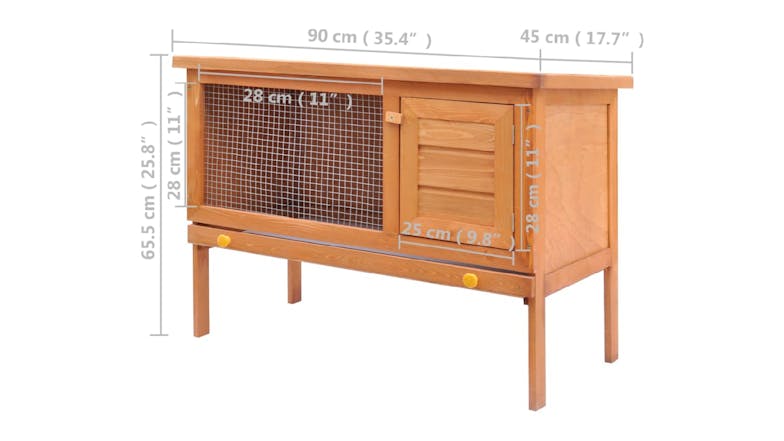 NNEVL Outdoor Rabbit Hutch Single Layer 90cm - Wood