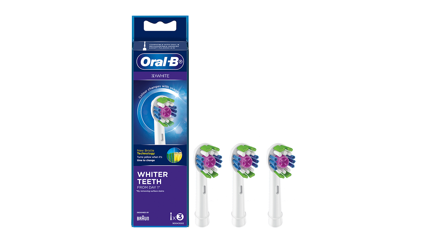Oral-B 3D White Replacement Brush Head - 3 Pack/White (EB18P-3)