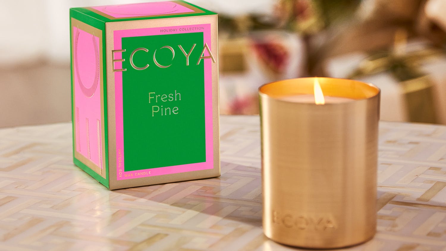 Ecoya 460g Goldie Candle - Fresh Pine
