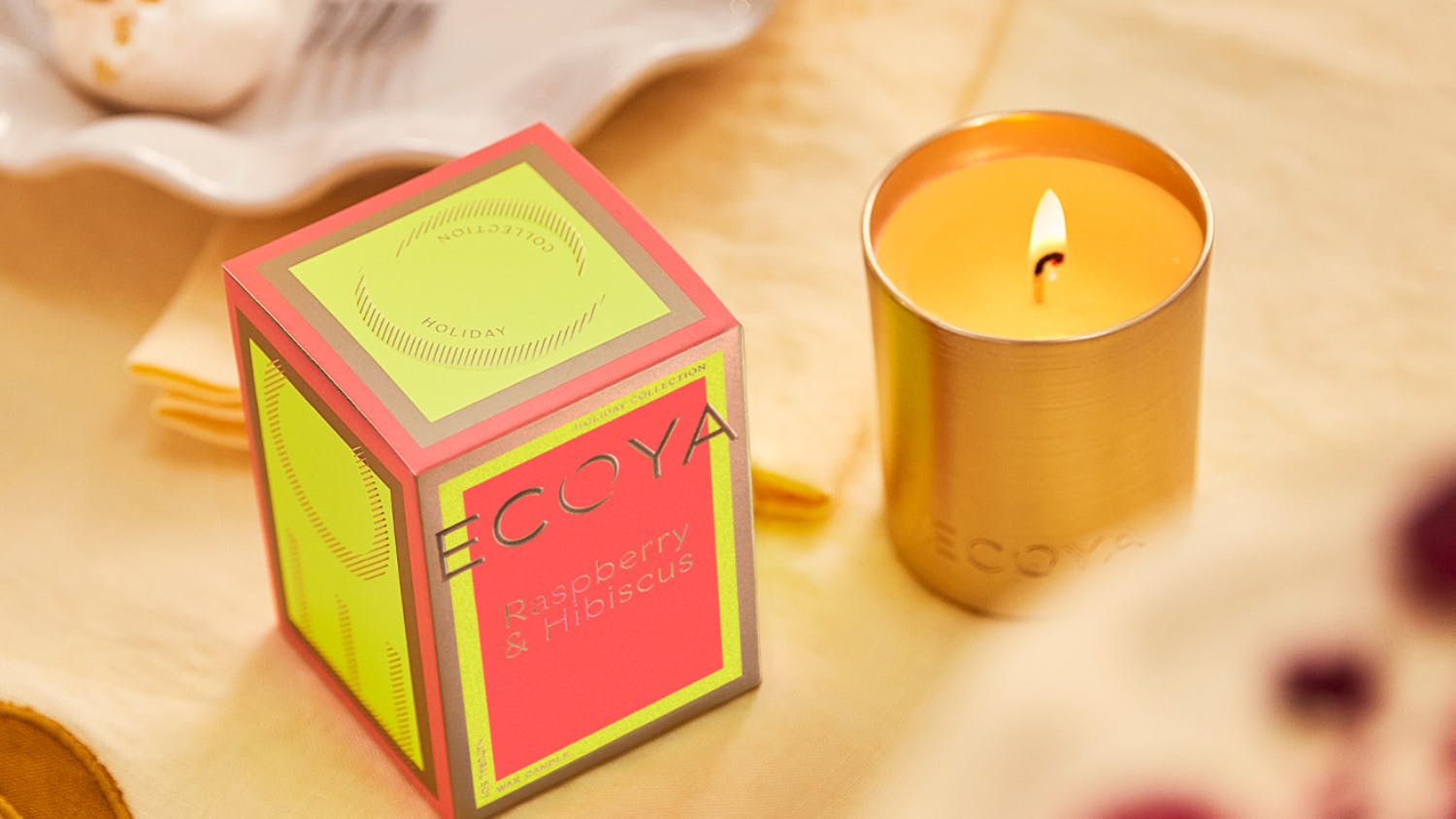 Ecoya 105g Mini Goldie Candle - Raspberry & Hibiscus