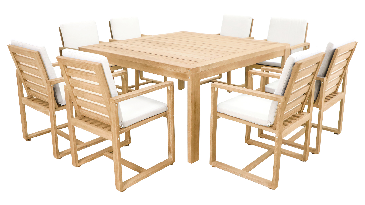 Hudson 9 Piece Square Outdoor Dining Setting