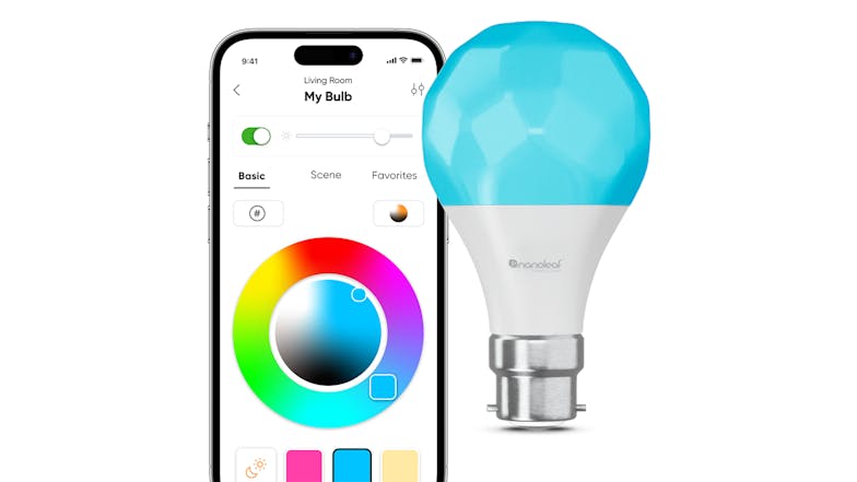 Nanoleaf Essentials B22 A60 8.5W Smart Light Bulb with Matter - 3 Pack (Multicolour)