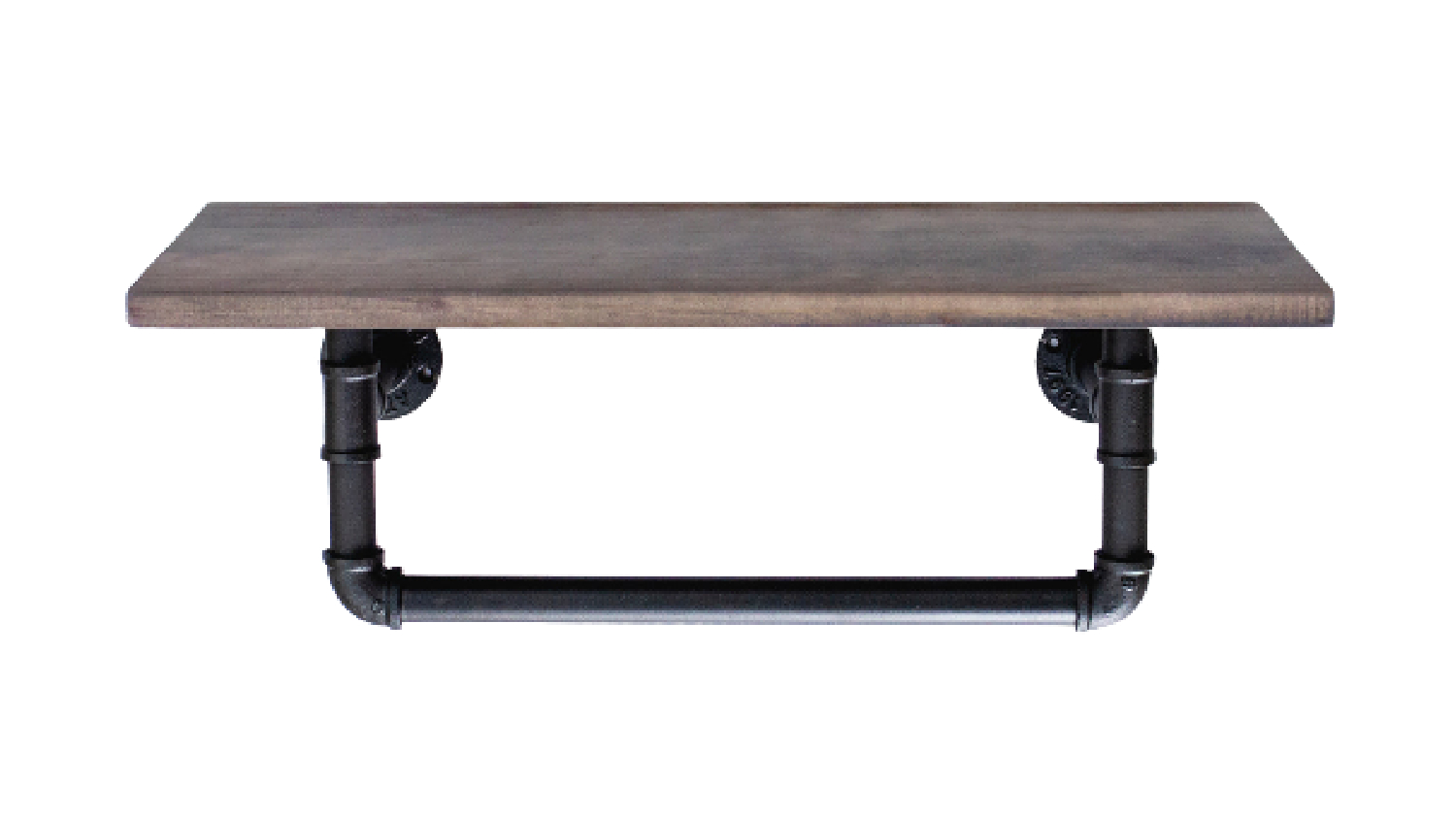 TSB Living Industrial Pipe Shelf with Towel Rail