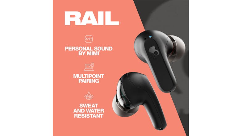 Skullcandy Rail True Wireless In-Ear Headphones - Black