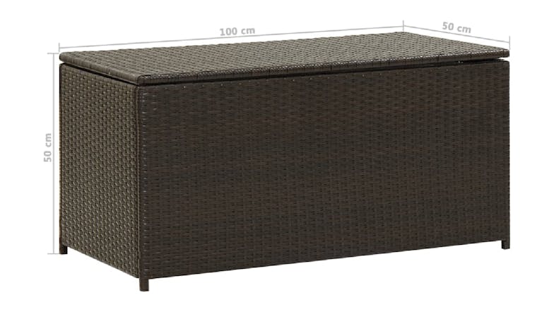 NNEVL Garden Storage Box Rattan 100 x 50 x 50cm - Brown