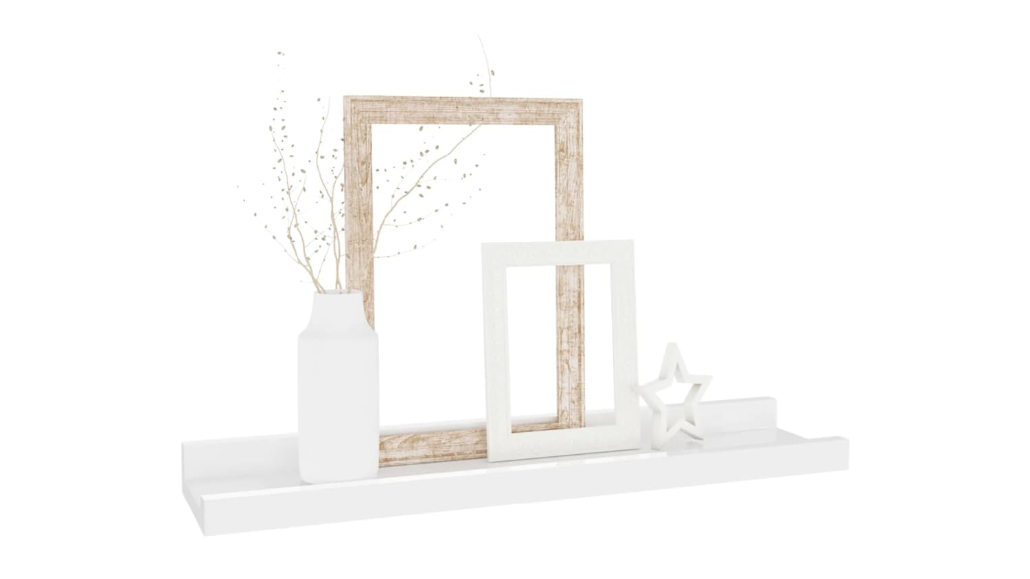 NNEVL Ledge Wall Shelves 2 pcs. 60 x 9 x 3cm - Gloss White