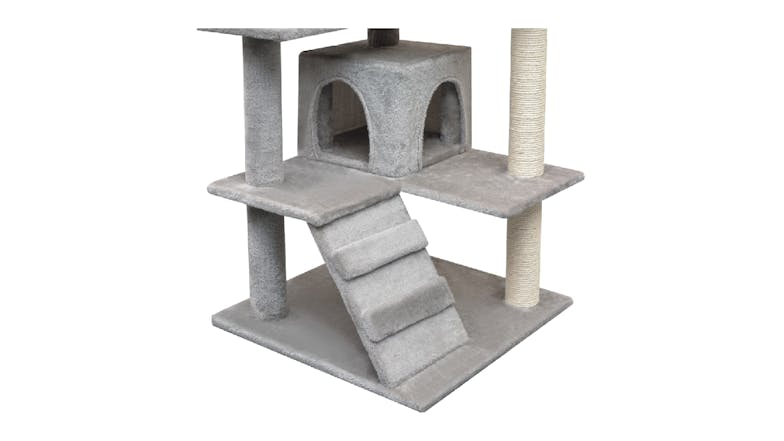 NNEVL Cat Tree w/ Scratching posts & Ramp 125cm - Grey