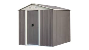 TSB Living Galvanized Steel Garden Shed with Sliding Doors 2.5 x 2.5m - Silver