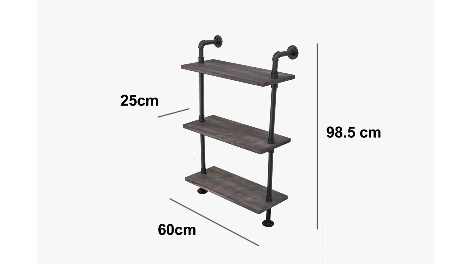 TSB Living 3 Tier Industrial Pipe Shelf Harvey Norman New Zealand