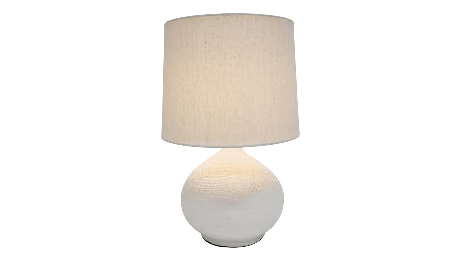 Hessian 52cm Table Lamp - White