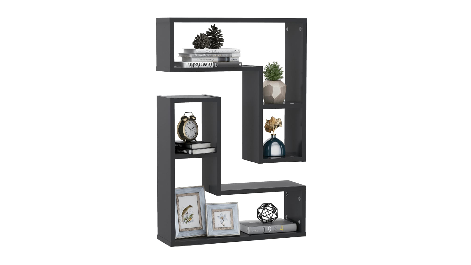 NNEVL L-Shape Floating Wall Shelves 2pcs. 50 x 15 x 50cm - Grey