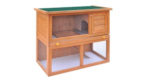 NNEVL Outdoor Rabbit Hutch Single Door 90cm - Wood