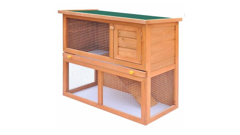 NNEVL Outdoor Rabbit Hutch Single Door 90cm - Wood