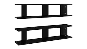 NNEVL Wall Shelves Floating Ladder 2pcs. 90 x 18 x 20cm - Gloss Black