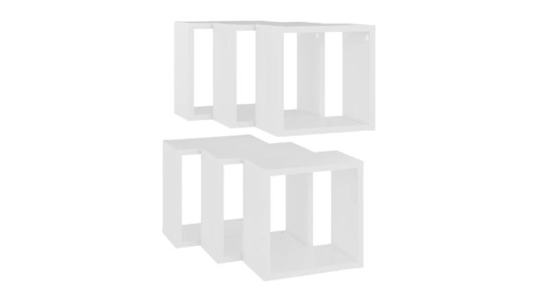 NNEVL Wall Shelves Floating Rectangle 6pcs. 26 x 15 x 26cm - White