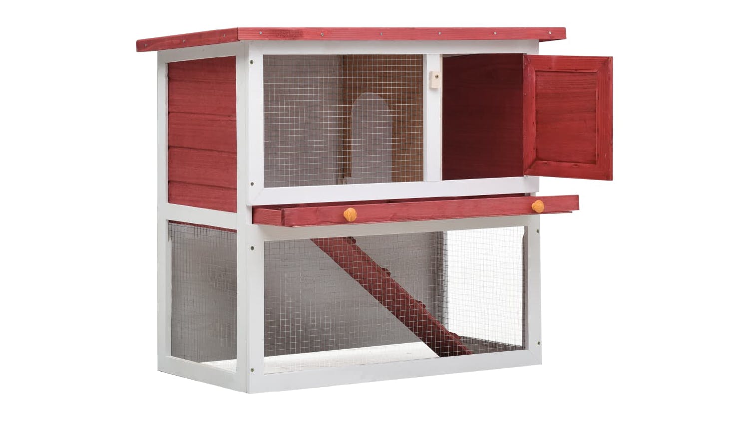 NNEVL Outdoor Rabbit Hutch Single Door 90cm - Red Wood