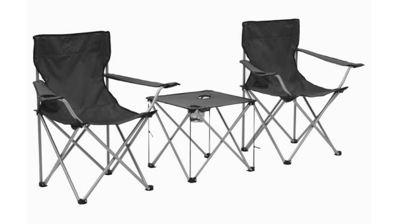 NNEVL Camping Table & Chairs Set 3pcs. - Grey