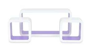 NNEVL Wall Shelves Floating DVD Display 3pcs. - White/Purple