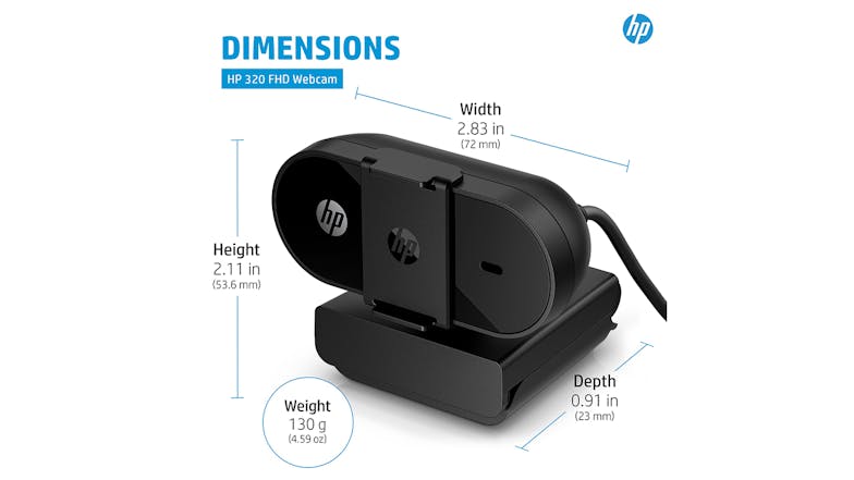 HP 320 Full HD Webcam - Black