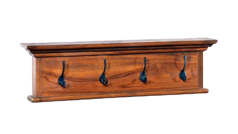 NNEVL Wall-Mounted Coat Rack 70 x 10 x 20cm - Teak Wood