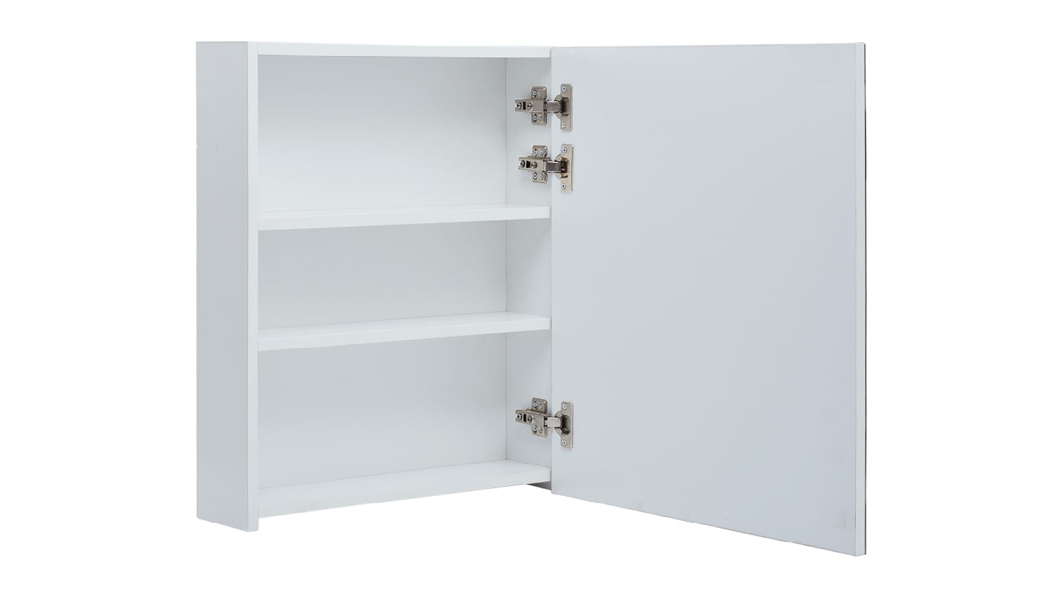 NNEVL LED Backlit Bathroom Mirror Cabinet 50 x 13.5 x 60cm - White/Silver
