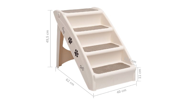 NNEVL Dog Stairs Folding 62 x 40 x 49cm - Cream