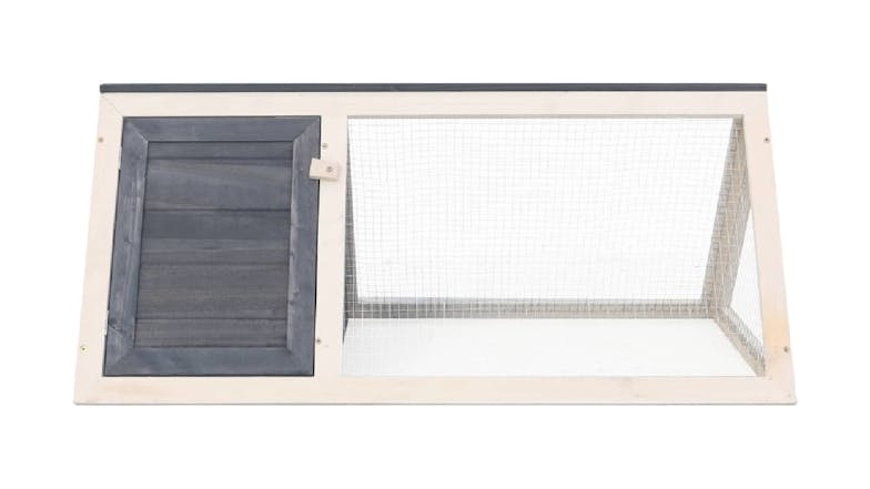 NNEVL Outdoor Rabbit Hutch Single Door 90cm - Grey Wood