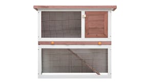 NNEVL Outdoor Rabbit Hutch Single door 90cm - Brown Wood