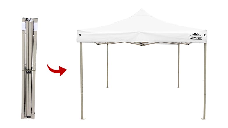 Gazepro Heavy-Duty Gazebo 3 x 3m with Full Wall Kit - White