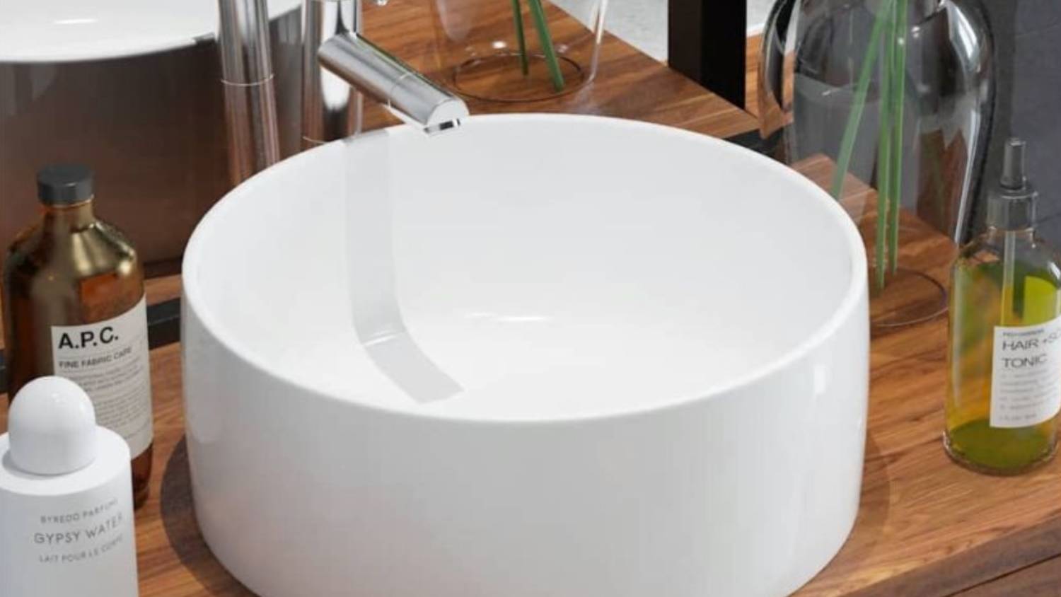 NNEVL Round Ceramic Basin 40 x 15cm - White