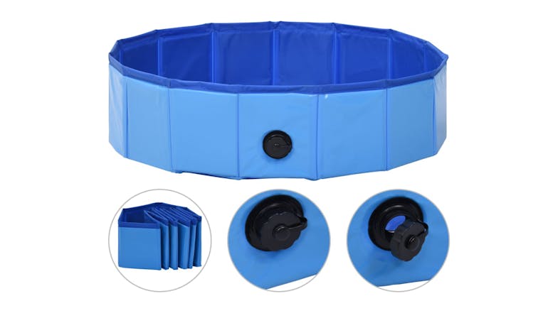 NNEVL Foldable Dog Swimming Pool 120 x 30cm - Blue