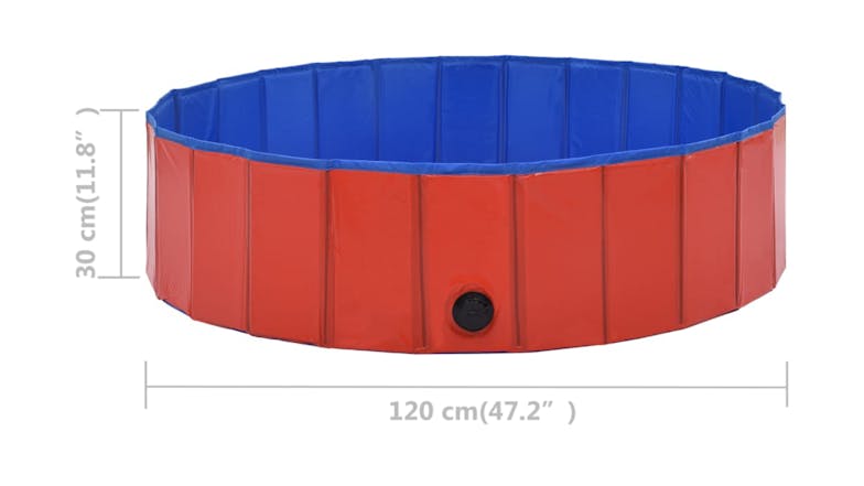 NNEVL Foldable Dog Swimming Pool 120 x 30cm - Red