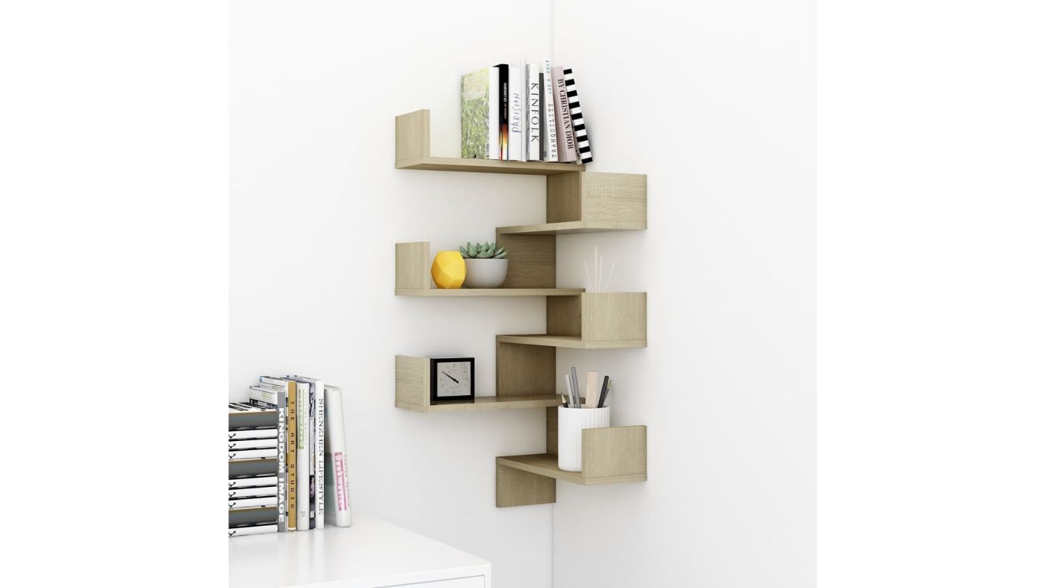 NNEVL Corner Wall Shelves 2pcs. 40 x 40 x 50cm - Sonoma Oak
