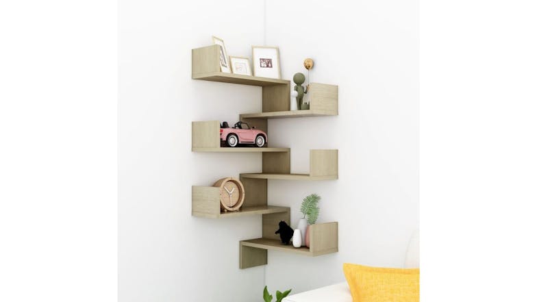 NNEVL Wall Shelves Corner 2pcs. 40 x 40 x 50cm - Sonoma Oak