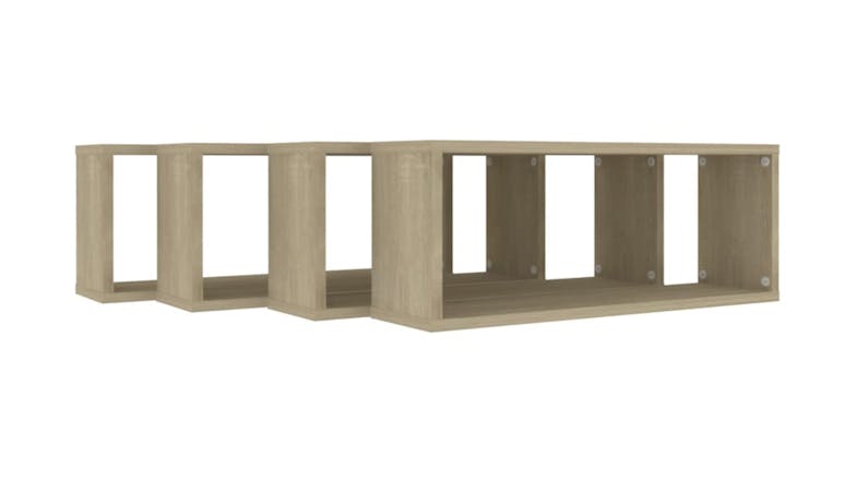 NNEVL Wall Shelves Floating Rectangle 4pcs. 60 x 15 x 33cm - Sonoma Oak