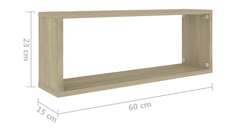 NNEVL Wall Shelves Floating Rectangle 4pcs. 60 x 15 x 33cm - Sonoma Oak