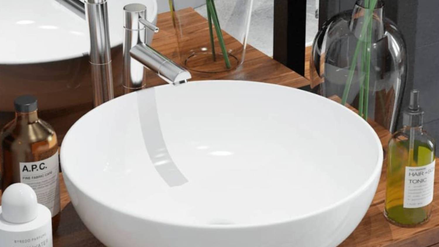 NNEVL Round Ceramic Basin 41.5 x 13.5cm - White
