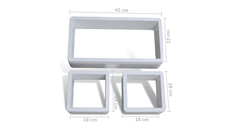NNEVL Wall Shelves Floating Cube 6pcs. - Gloss White