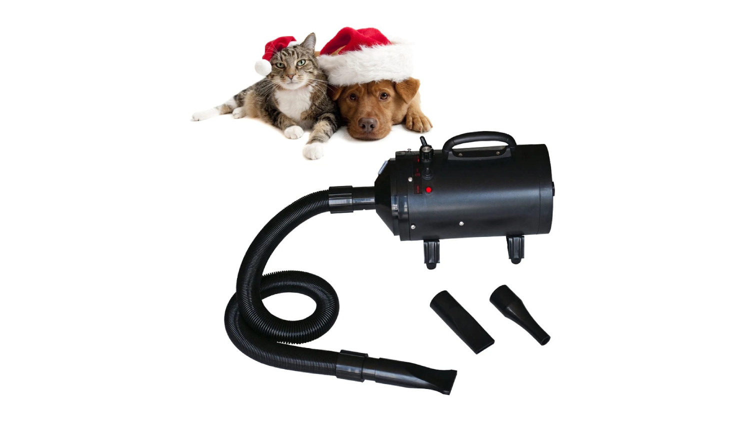 NNEVL Dog Hair Dryer w/ 3 Nozzles - Black