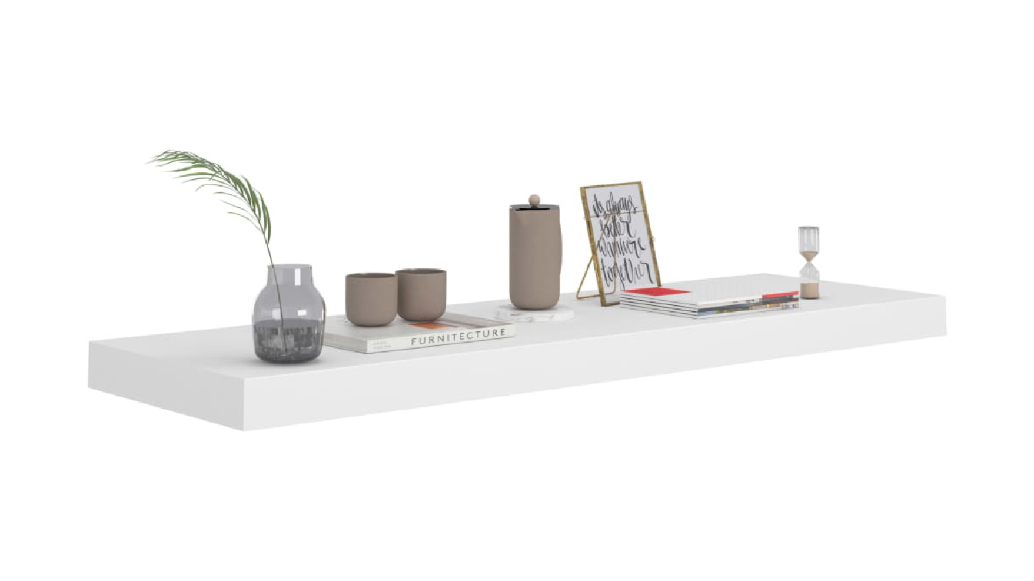 NNEVL Floating Ledge Wall Shelves 4pcs. 80 x 23.5 x 3.8cm - White