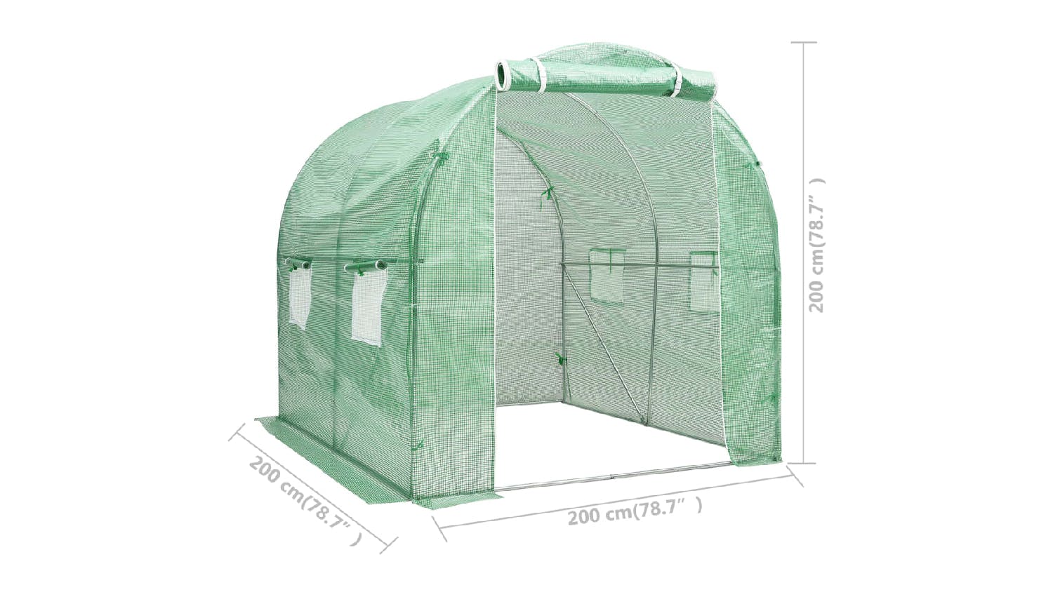 NNEVL Greenhouse w/ Windows 2 x 2 x 2m - Green